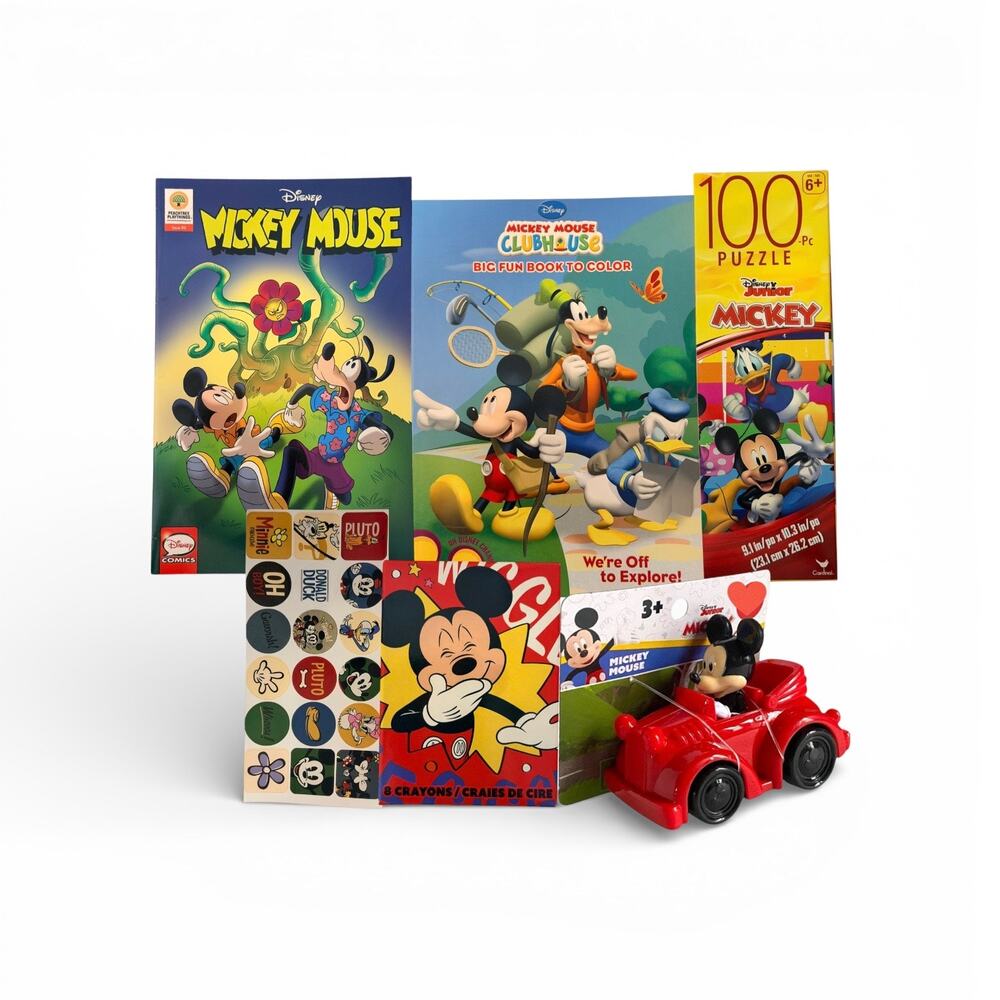 Mickey Mouse Easter Gift Basket – Toys, Puzzle, Kite, Tattoos, Paint Kit & More!